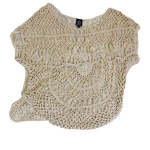Bobeau Crochet Knit Pullover Top Sz S